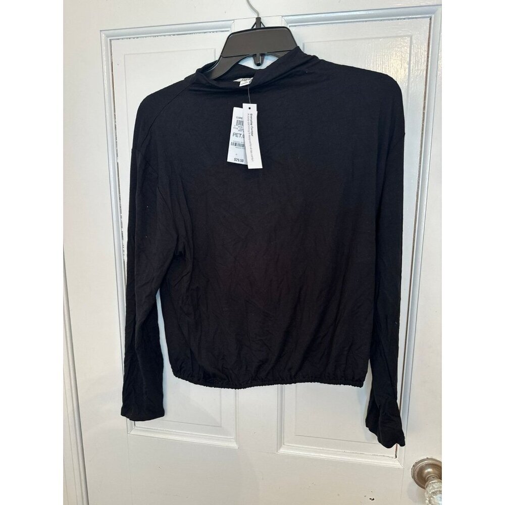 Bar III Black Long Sleeve Top‎ size LP NWT